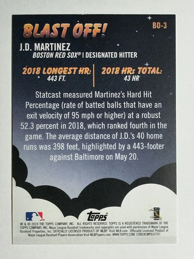 2019 Topps Big League Blast Off #BO3 J.D. Martinez