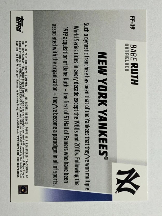 2019 Topps Franchise Feats #FF19 Babe Ruth