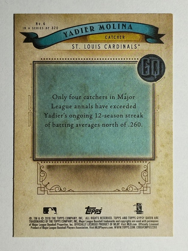2019 Topps Gypsy Queen #6 Yadier Molina