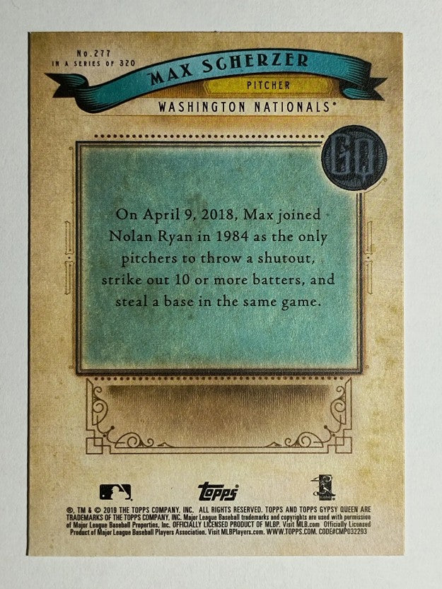 2019 Topps Gypsy Queen #277 Max Scherzer