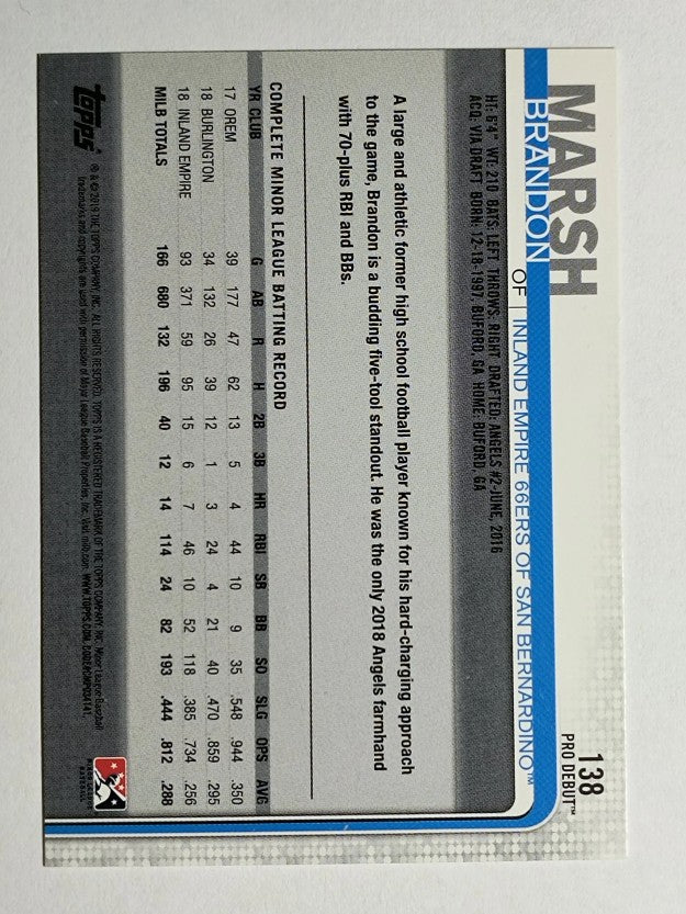 2019 Topps Pro Debut #138 Brandon Marsh