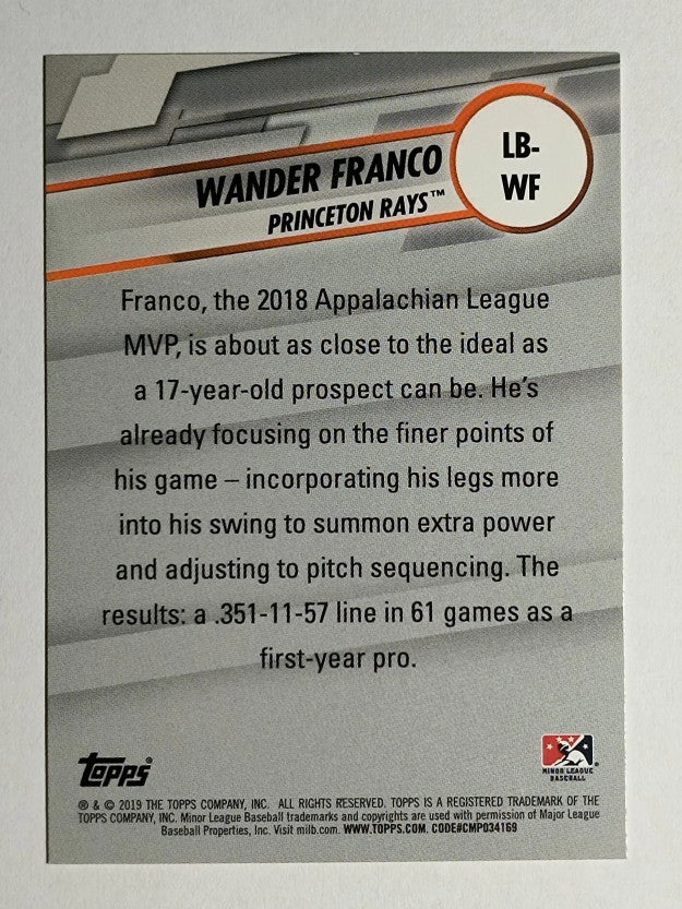 2019 Topps Pro Debut MILB Leaps and Bounds #LBWF Wander Franco