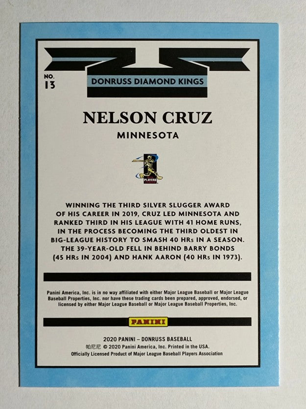2020 Donruss #13 Nelson Cruz DK