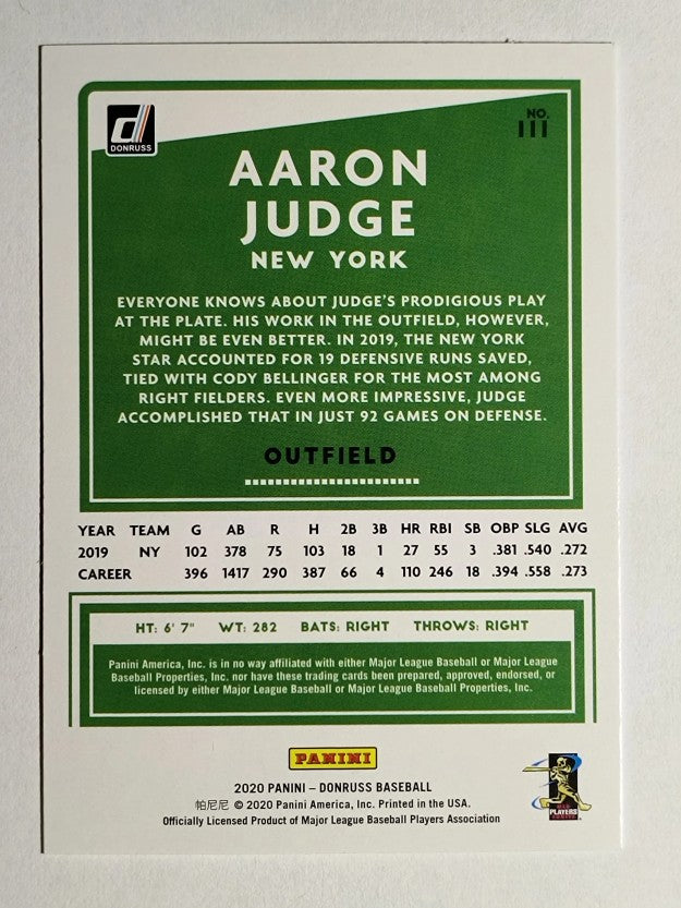2020 Donruss #111 Aaron Judge