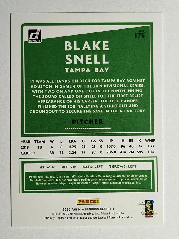 2020 Donruss #175 Blake Snell