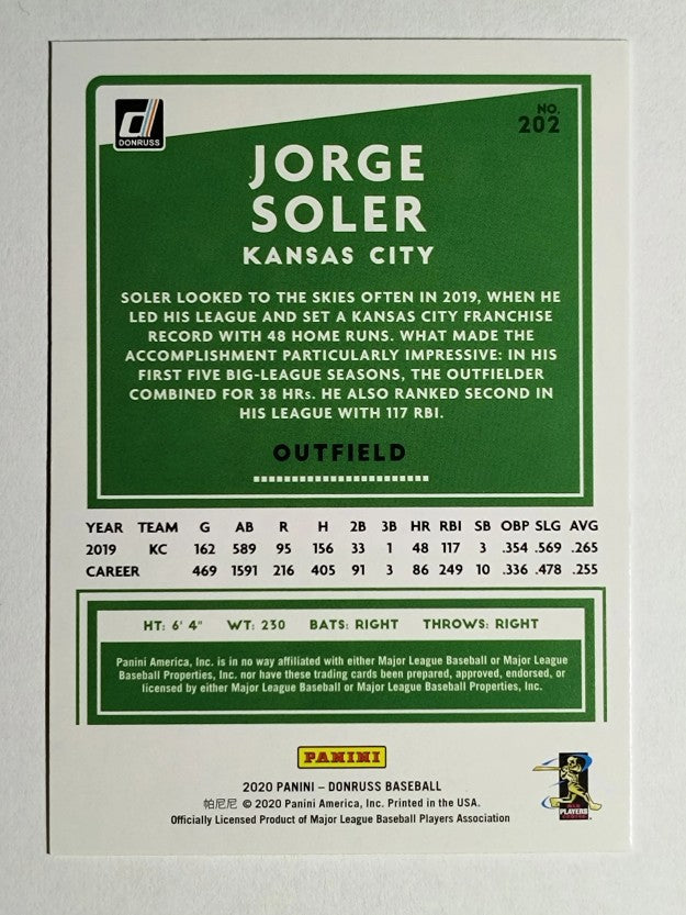 2020 Donruss #202 Jorge Soler