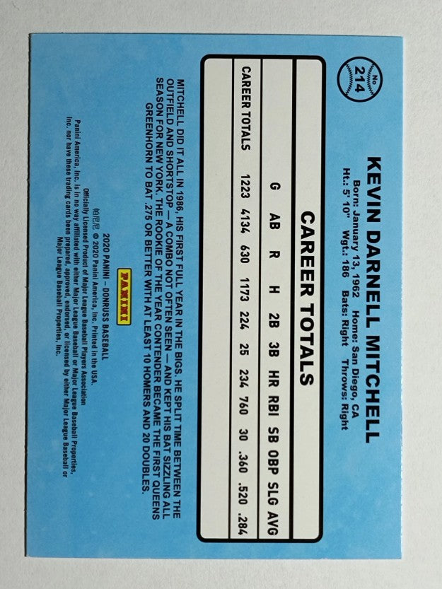 2020 Donruss #214 Kevin Mitchell RETRO
