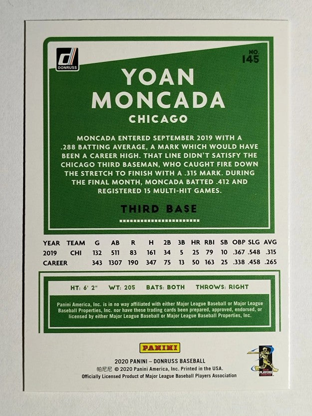 2020 Donruss Holo Red #145 Yoan Moncada