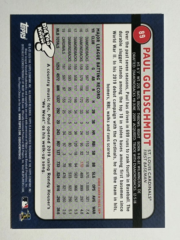 2020 Topps Big League #89 Paul Goldschmidt