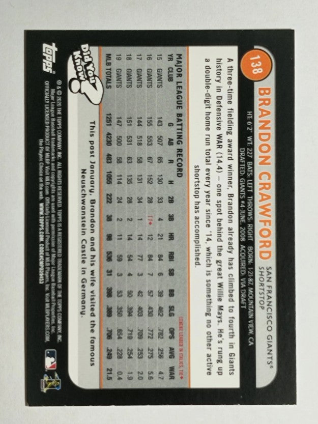 2020 Topps Big League #138 Brandon Crawford