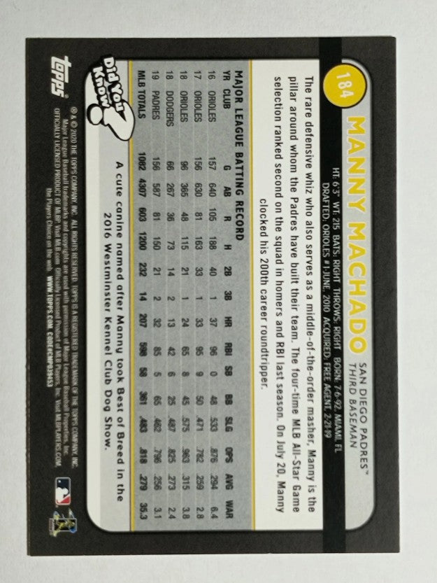 2020 Topps Big League #184 Manny Machado