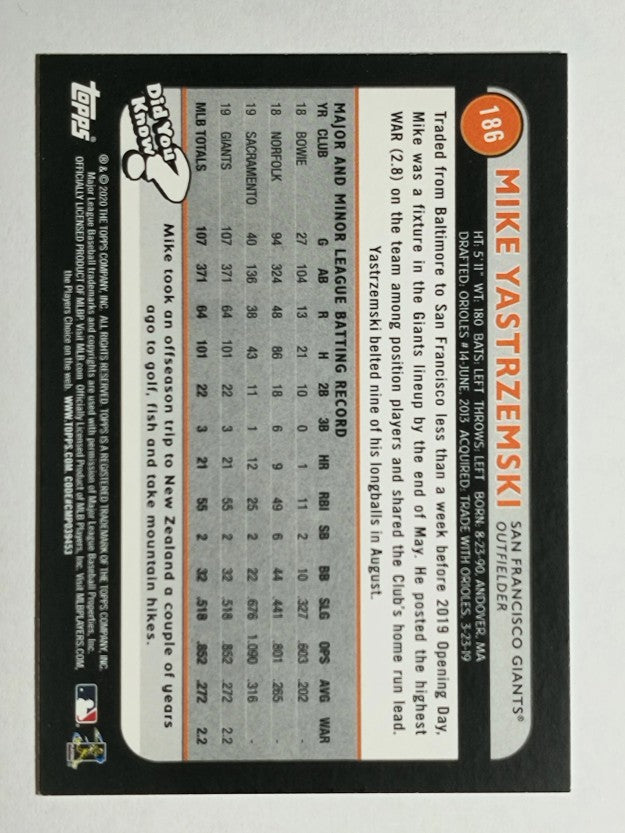 2020 Topps Big League #186 Mike Yastrzemski