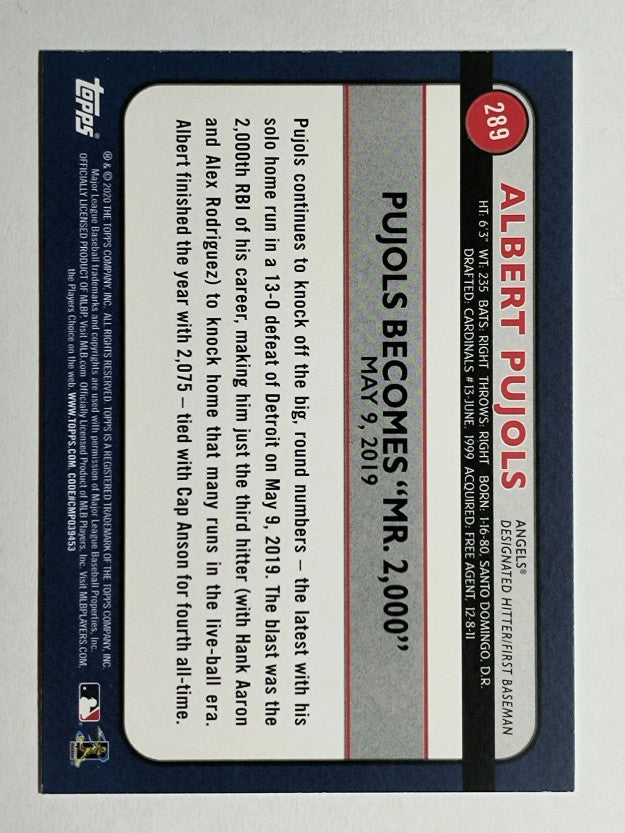 2020 Topps Big League #289 Albert Pujols HL