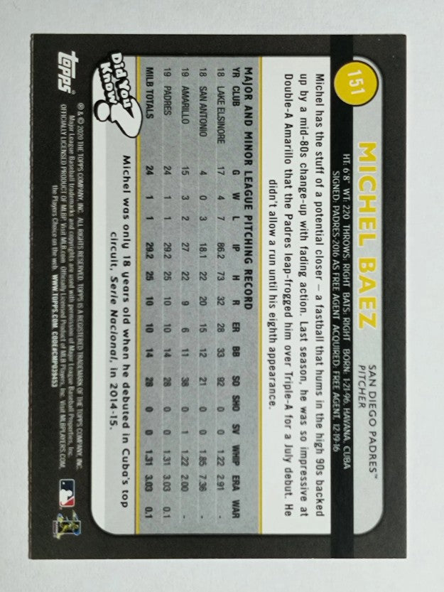 2020 Topps Big League Orange #151 Michel Baez