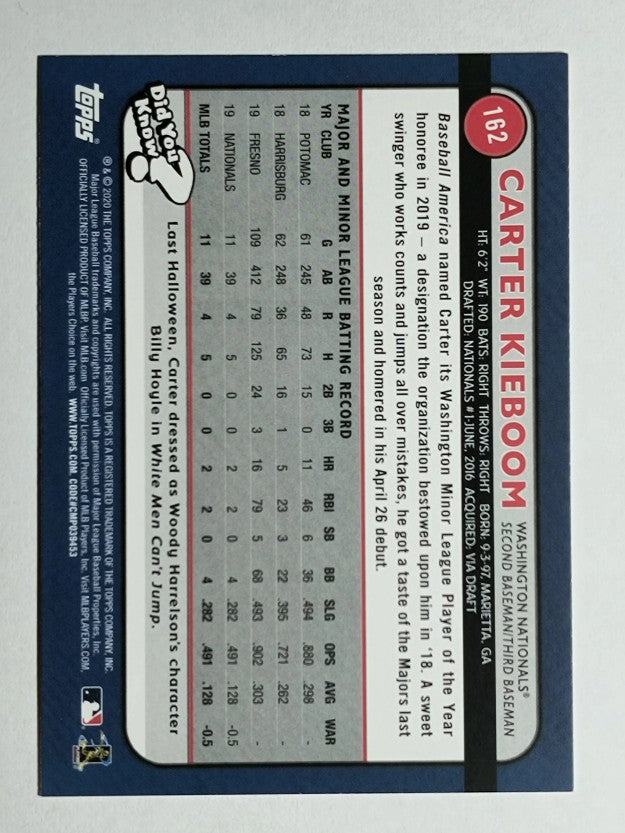 2020 Topps Big League Orange #162 Carter Kieboom