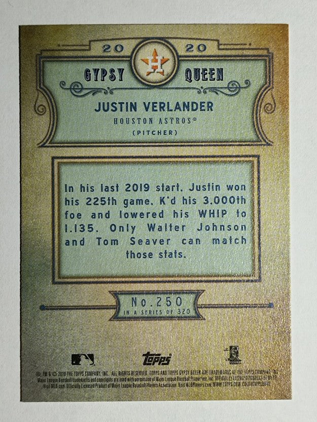 2020 Topps Gypsy Queen #250 Justin Verlander