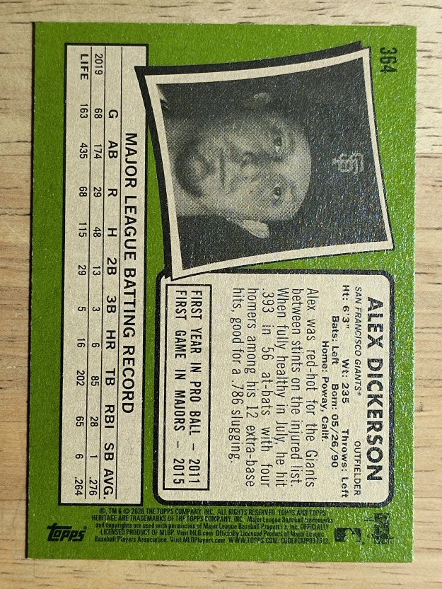 2020 Topps Heritage #364 Alex Dickerson