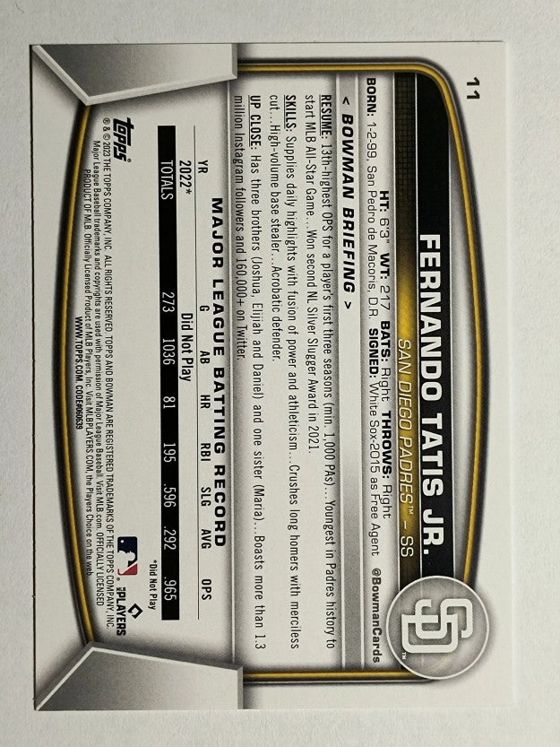 2023 Bowman #11 Fernando Tatis Jr.