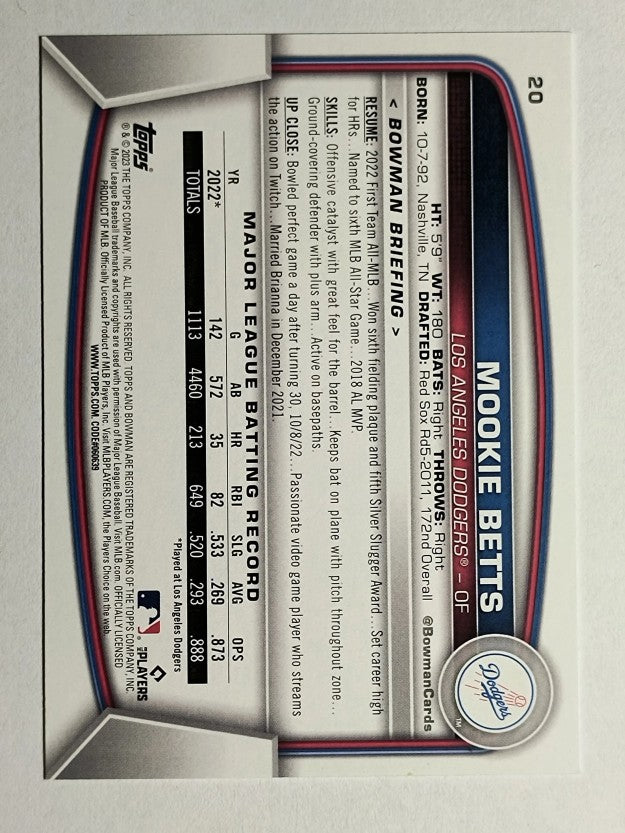 2023 Bowman #20 Mookie Betts