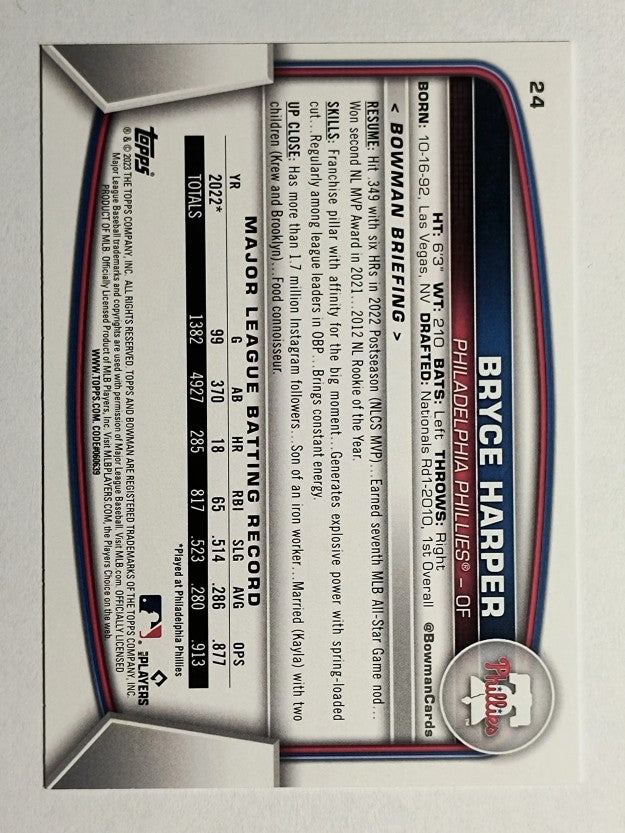 2023 Bowman #24 Bryce Harper