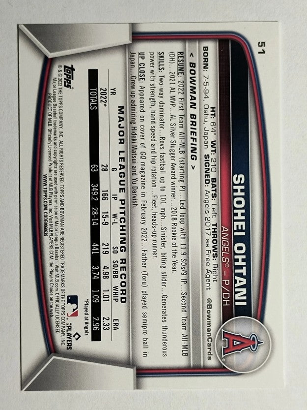 2023 Bowman #51 Shohei Ohtani