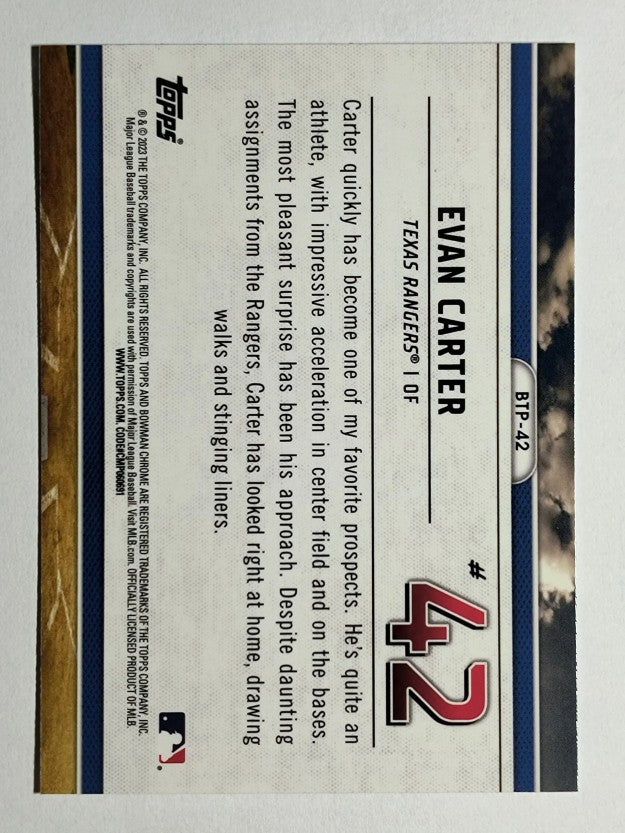 2023 Bowman Chrome Scouts Top 100 #BTP42 Evan Carter
