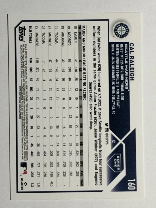 2023 Topps #160 Cal Raleigh FS