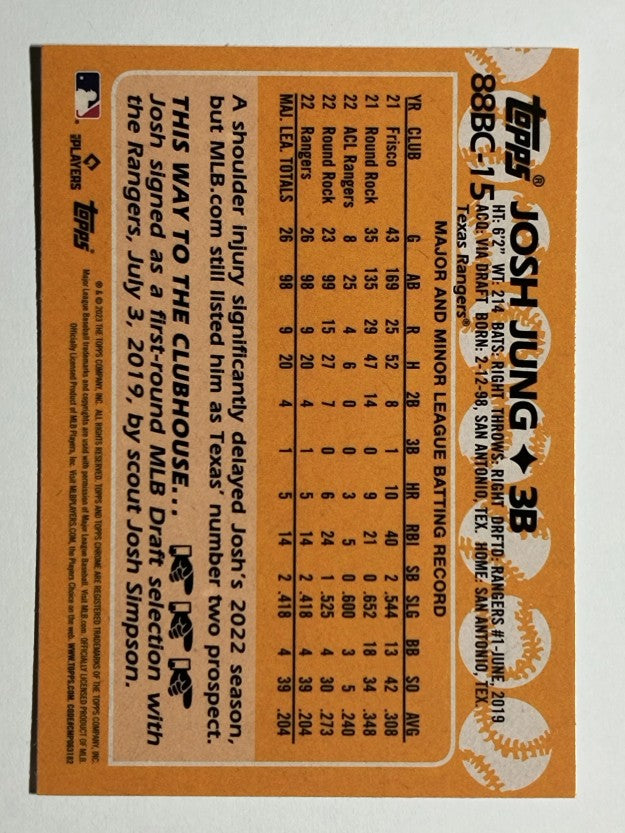 2023 Topps Chrome '88 Topps #88BC15 Josh Jung
