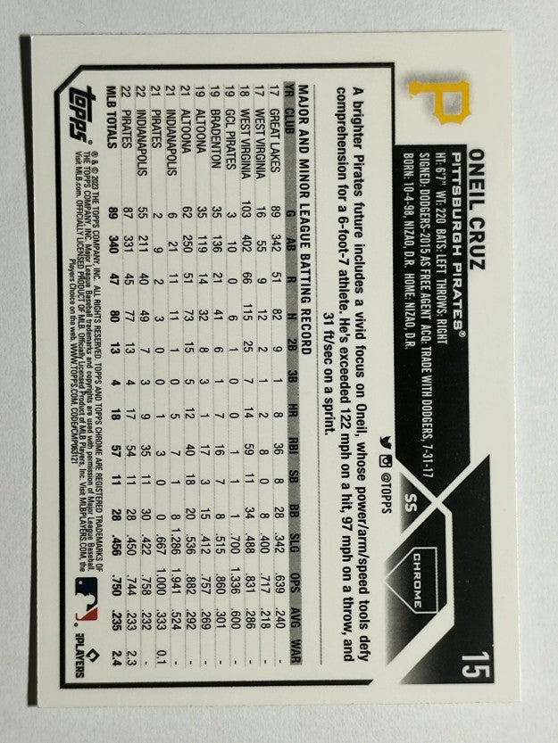 2023 Topps Chrome #15 Oneil Cruz