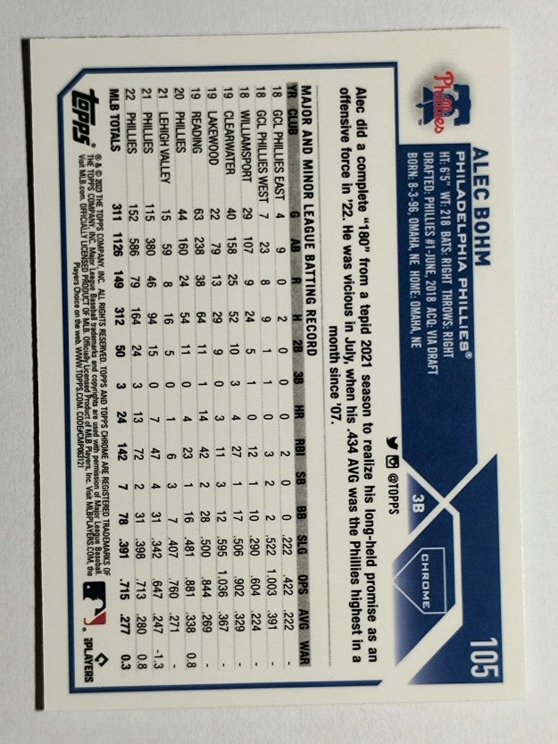 2023 Topps Chrome #105 Alec Bohm