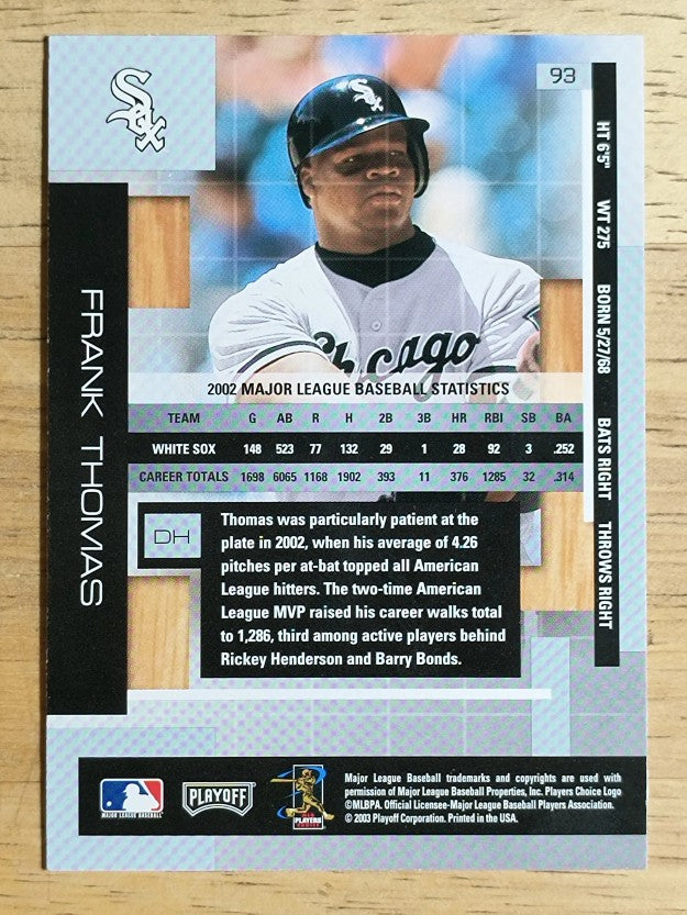 2003 Absolute Memorabilia #93 Frank Thomas