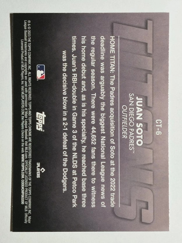 2023 Topps Chrome Titans #CT6 Juan Soto