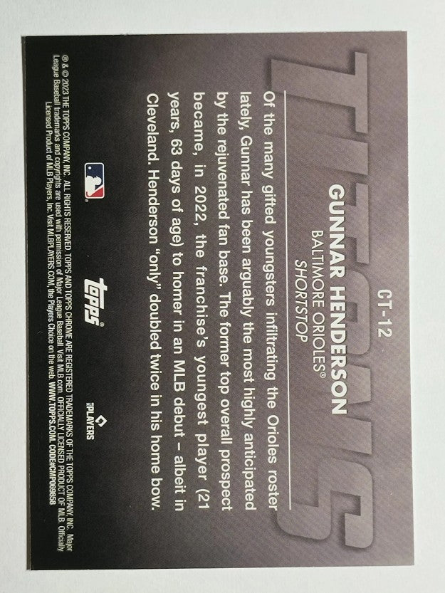 2023 Topps Chrome Titans #CT12 Gunnar Henderson