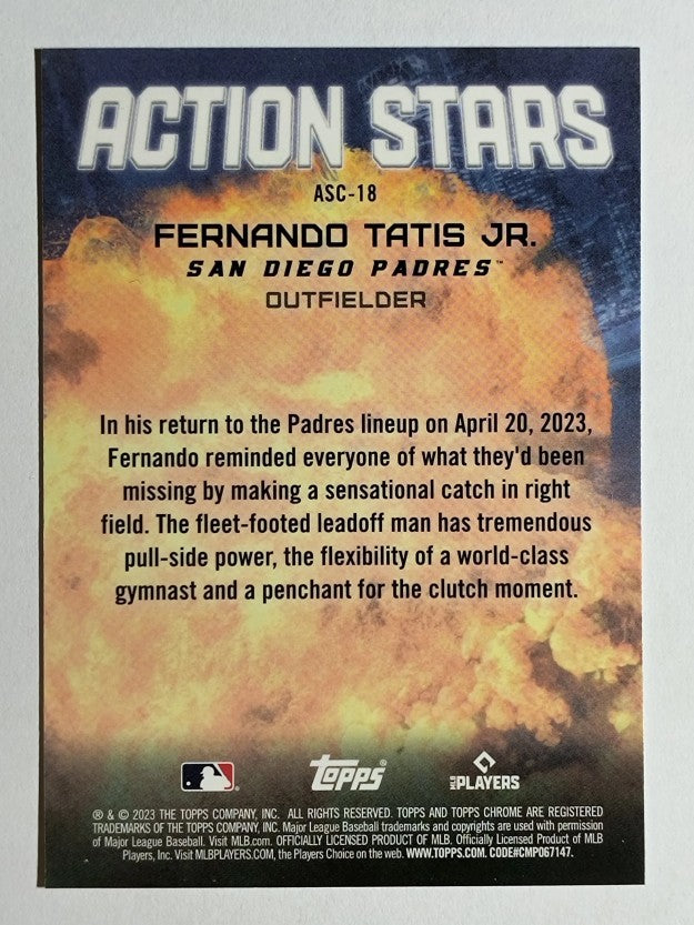 2023 Topps Chrome Update Action Stars #ASC18 Fernando Tatis Jr.
