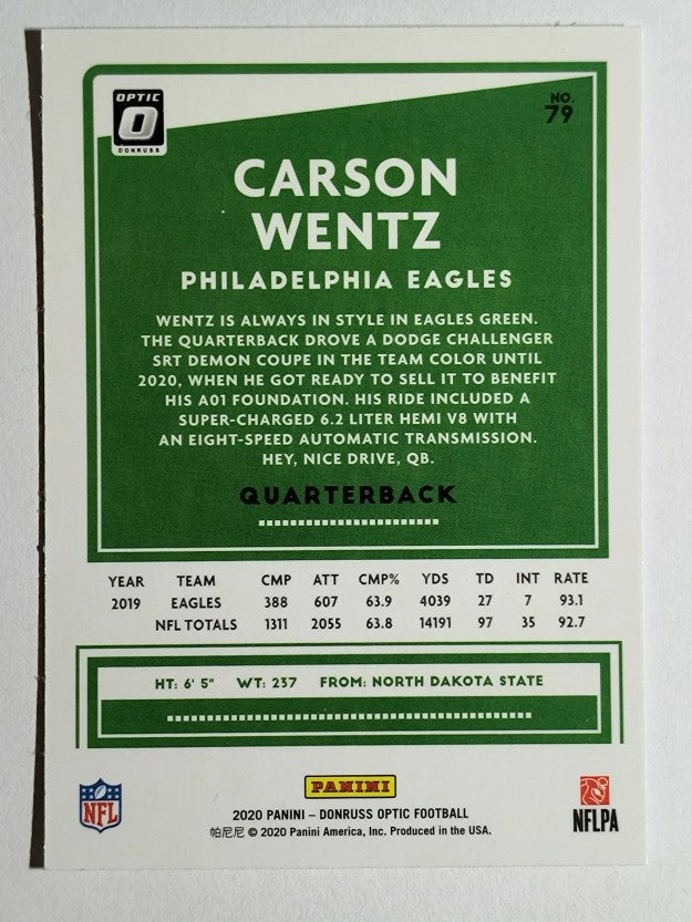 2020 Donruss Optic #79 Carson Wentz