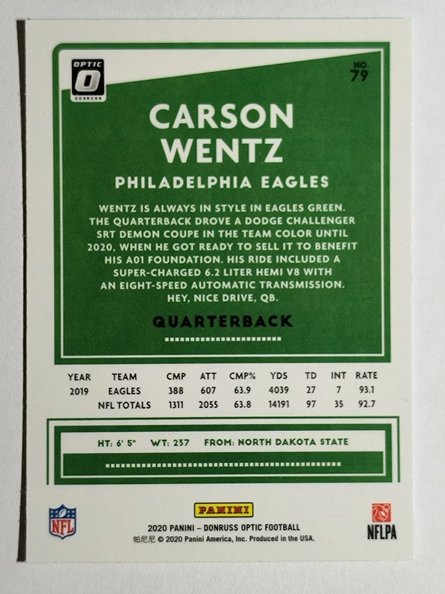 2020 Donruss Optic #79 Carson Wentz