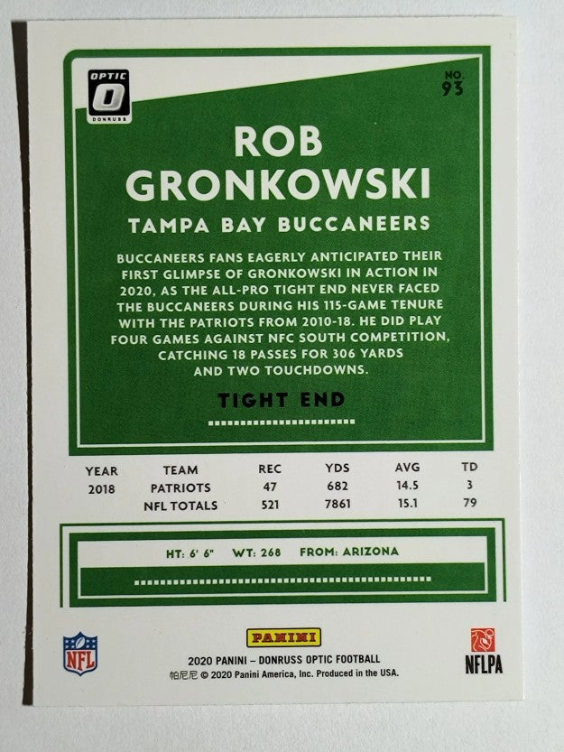 2020 Donruss Optic #93 Rob Gronkowski