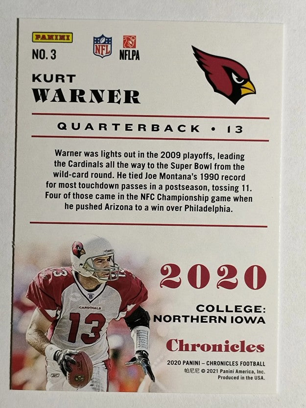 2020 Panini Chronicles #3 Kurt Warner
