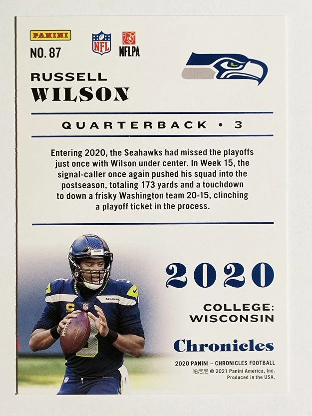2020 Panini Chronicles #87 Russell Wilson