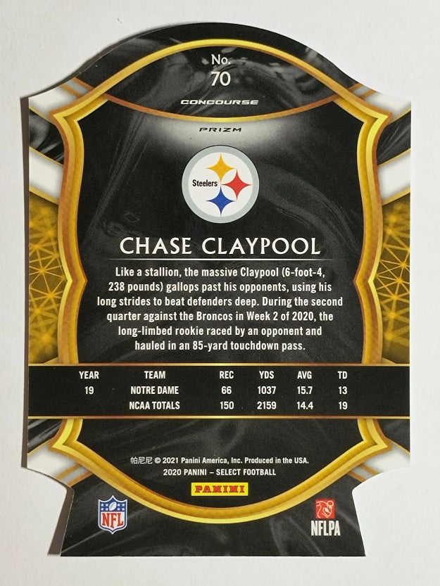 2020 Select Prizm Light Blue Die Cut #70 Chase Claypool