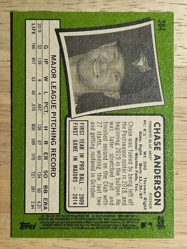 2020 Topps Heritage #384 Chase Anderson