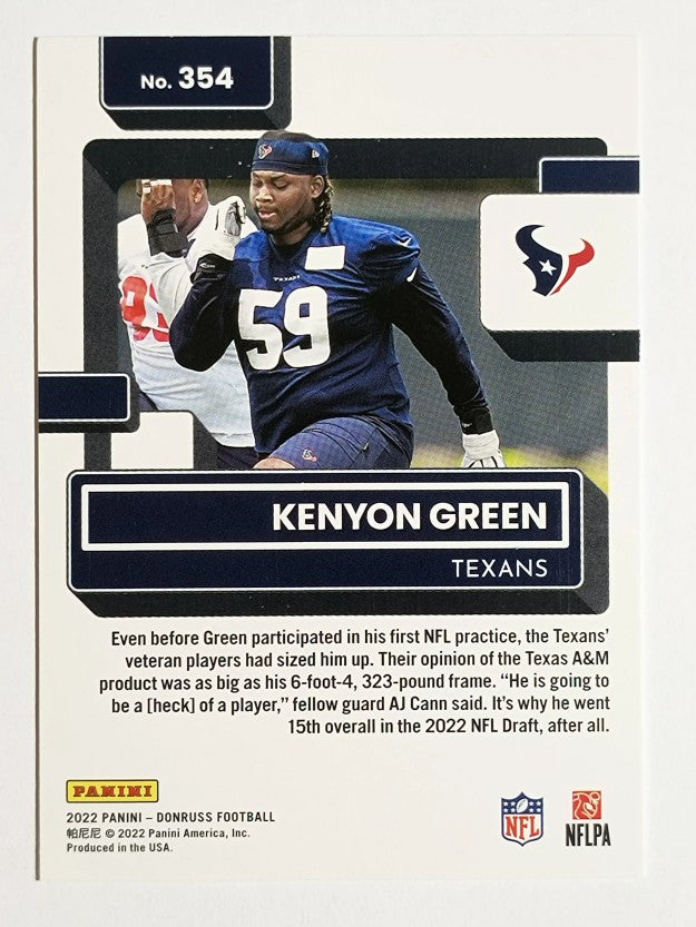 2022 Donruss #354 Kenyon Green RR RC