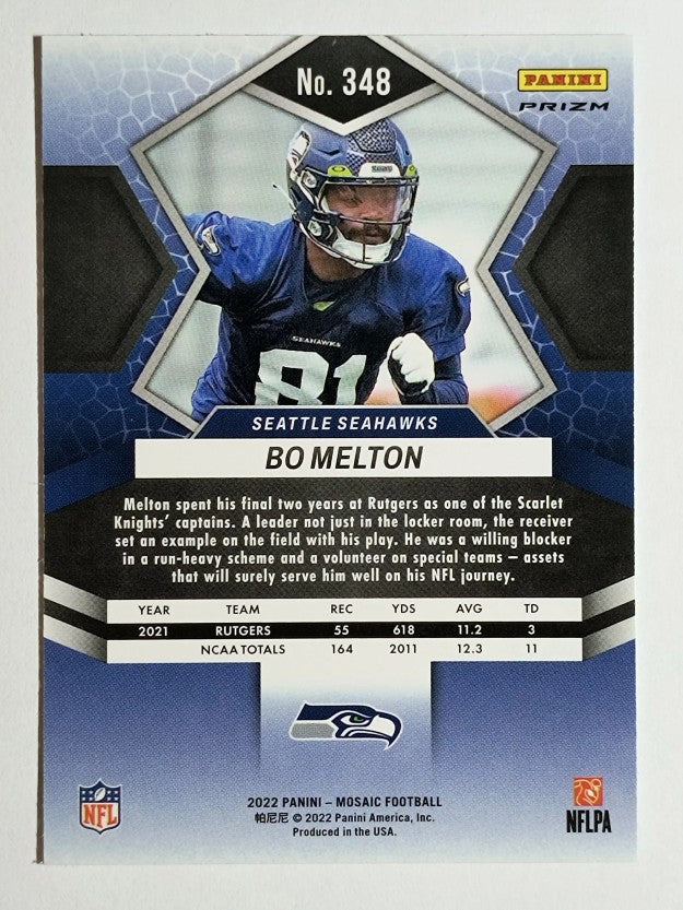 2022 Panini Mosaic Mosaic Camo Pink #348 Bo Melton