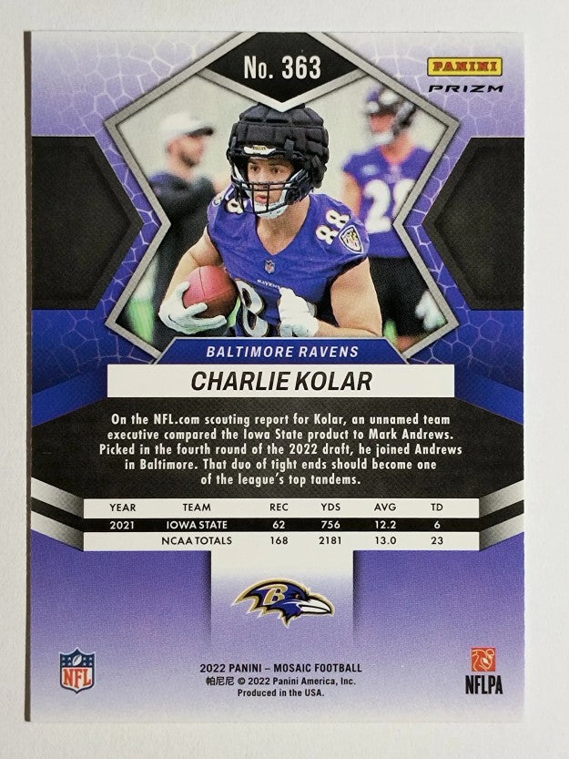 2022 Panini Mosaic Mosaic Camo Pink #363 Charlie Kolar