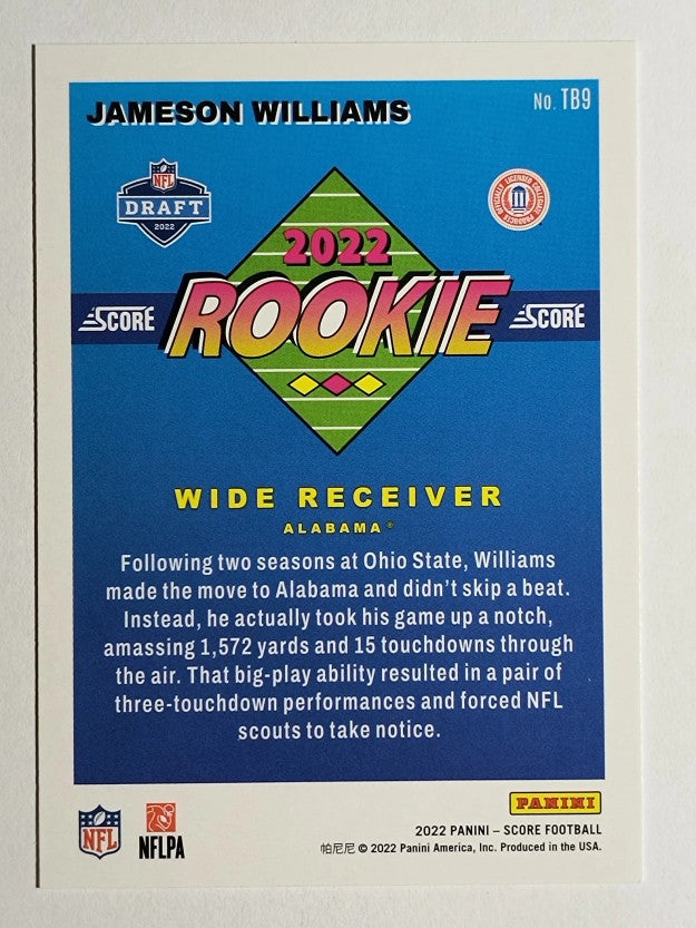 2022 Score '92 Throwback Rookies #9 Jameson Williams