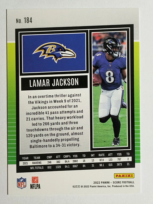 2022 Score #184 Lamar Jackson