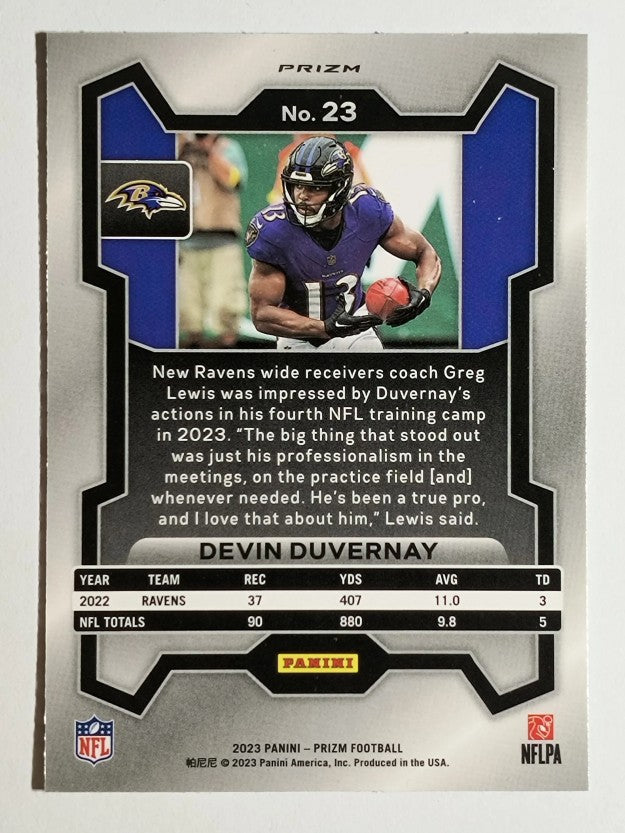 2023 Panini Prizm Prizms Green Wave #23 Devin Duvernay