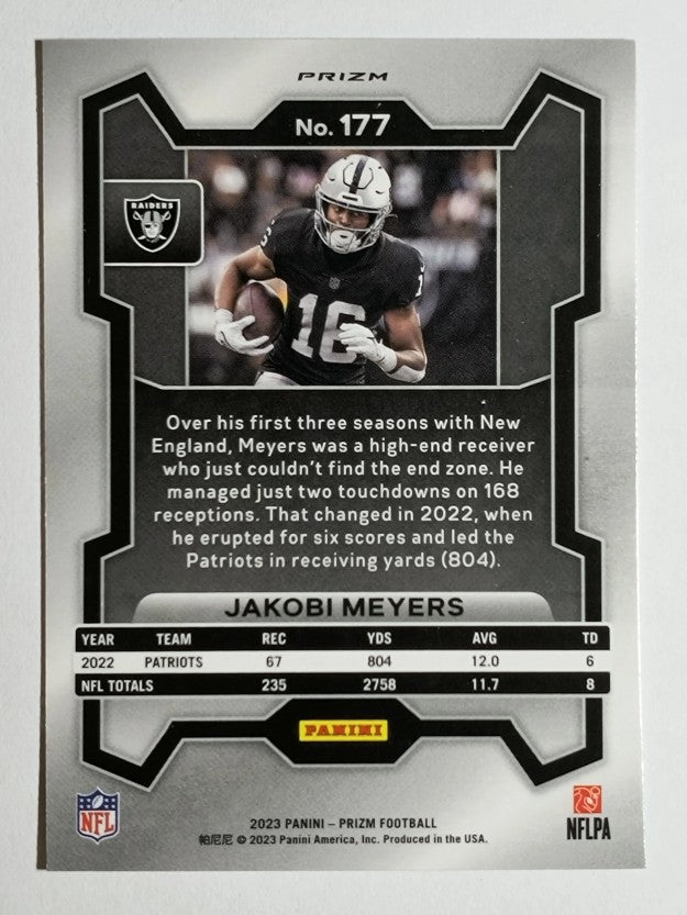 2023 Panini Prizm Prizms Green Wave #177 Jakobi Meyers