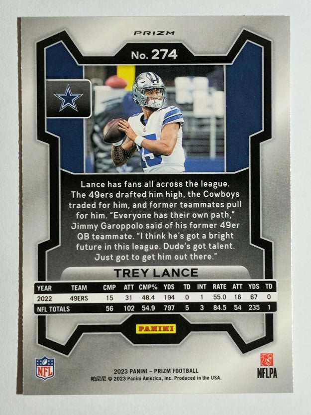 2023 Panini Prizm Prizms Green Wave #274 Trey Lance