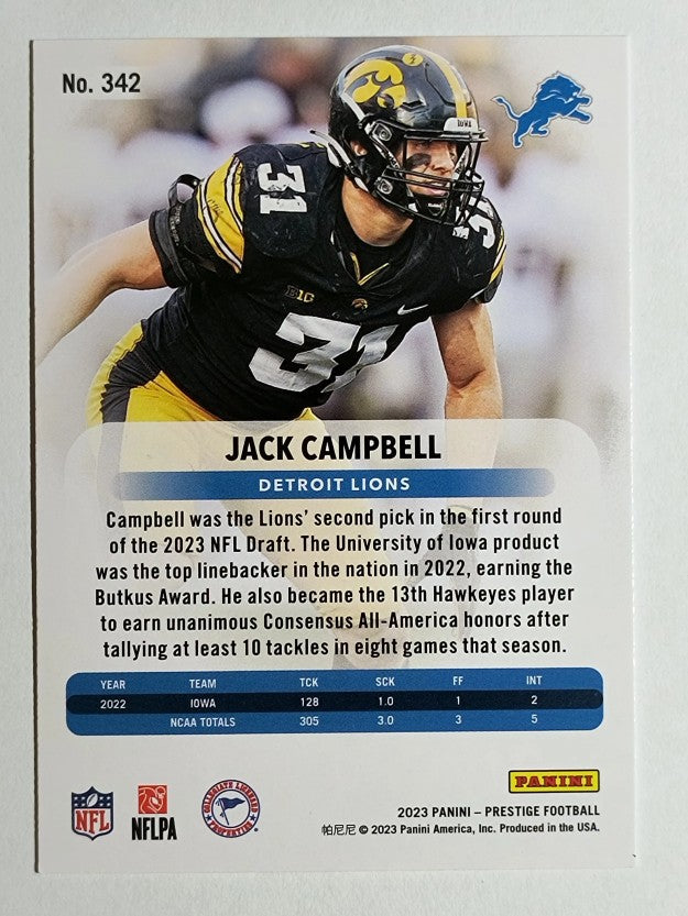 2023 Prestige #342 Jack Campbell RC